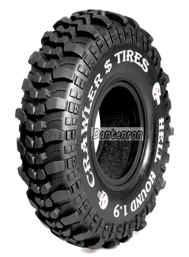 Dantenron 1.9 RC Crawler Tires OD 118mm 1/10 Rock Rubber Mud Slingers Wheels Tyres With Foam Insert For 1:10 RC Crawler Truck Car Tamiya CC01 Traxxas TRX4 Axial SCX10 II RC4WD Gen8 1.9" Beadlock Hubs - Image 3